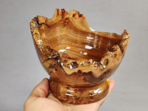 Handmade Wooden Candy Bowl Elm Burl Wood